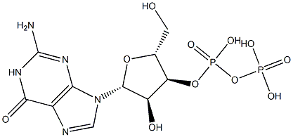 Guanosine 3'-diphosphoric acid Struktur