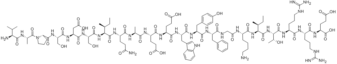 H-VAL-ALA-PRO-SER-ASP-SER-ILE-GLN-ALA-GLU-GLU-TRP-TYR-PHE-GLY-LYS-ILE-THR-ARG-ARG-GLU-OH Struktur