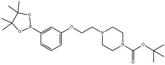 tert-Butyl 4-{2-[3-(4,4,5,5-Tetramethyl[1,3,2]dioxaborolan-2-yl)phenoxy]ethyl}piperazine-1-carboxylate Struktur