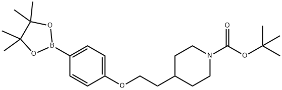 tert-Butyl 4-{2-[4-(4,4,5,5-tetramethyl[1,3,2]dioxaborolan-2-yl)phenoxy]ethyl}piperidine-1-carboxylate Struktur