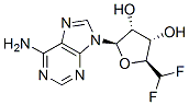 (2R,3R,4S,5S)-2-(6-aminopurin-9-yl)-5-(difluoromethyl)oxolane-3,4-diol Struktur