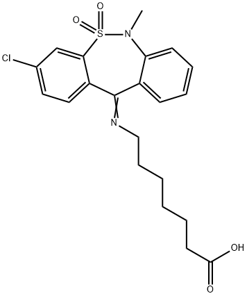 7-[(3-Chloro-6-Methyl-5,5-dioxidodibenzo[c,f][1,2]thiazepin-11(6H)-ylidene)aMino]heptanoic Acid price.