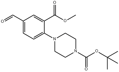 tert-Butyl 4-[4-formyl-2-(methoxycarbonyl)-phenyl]piperazine-1-carboxylate Struktur