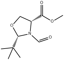 (2S,4R)-2-(tert-Butyl)-3-formyl-4-oxazolidinecarboxylic Acid Methyl Ester Struktur