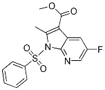 1H-Pyrrolo[2,3-b]pyridine-3-carboxylic acid, 5-fluoro-2-Methyl-1-(phenylsulfonyl)-, Methyl ester Struktur