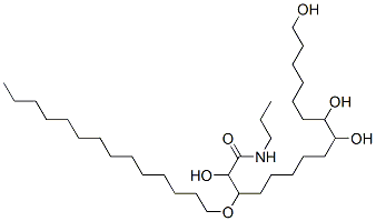 Hexadecanamide, 9,10,16-trihydroxy-N-2-hydroxy-3-(tetradecyloxy)propyl- Struktur