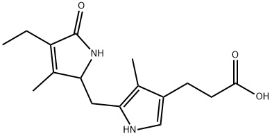 5-[(4-Ethyl-2,5-dihydro-3-methyl-5-oxo-1H-pyrrol-2-yl)methyl]-4-methyl-1H-pyrrole-3-propanoic acid Struktur