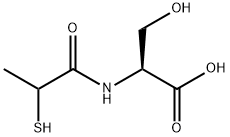 N-(2-Mercapto-1-oxopropyl)-L-serine Struktur