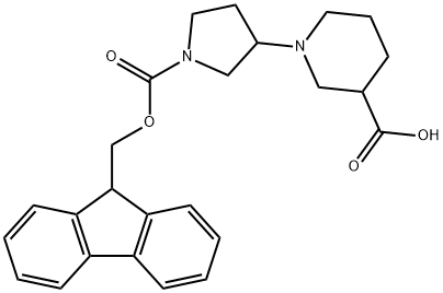 1-(1-(((9H-Fluoren-9-yl)Methoxy)carbonyl)pyrrolidin-3-yl)piperidin-3-carboxylic acid Struktur