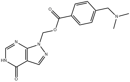 4-[(Dimethylamino)methyl]benzoic acid (4,5-dihydro-4-oxo-1H-pyrazolo[3,4-d]pyrimidine-1-yl)methyl ester Struktur