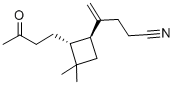 (2R,3S)-1,1-DIMETHYL-2-(3-OXOBUTYL)-3-(3-CYANO-1-METHYLENEPROPYL) CYCLOBUTANE, 96 Struktur