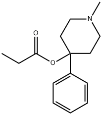 4-propionyloxy-4-phenyl-N-methylpiperidine Struktur