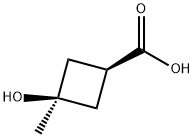 Cyclobutanecarboxylic acid, 3-hydroxy-3-methyl-, trans- Struktur