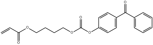 2-Propenoic acid, 4-(4-benzoylphenoxy)carbonyloxybutyl ester Struktur