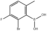 2-Bromo-3-fluoro-6-methylphenylboronicacid Struktur