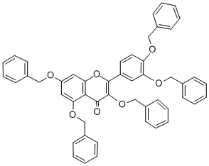 2-[3,4-bis(phenylmethoxy)phenyl]-3,5,7-tris(phenylmethoxy)chromen-4-on e Struktur