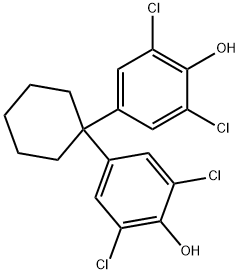 2,6-dichloro-4-[1-(3,5-dichloro-4-hydroxy-phenyl)cyclohexyl]phenol Struktur