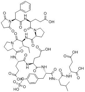 SUC-PHE-GLU-PRO-ILE-PRO-GLU-GLU-TYR(SO3H)-LEU-D-GLU-OH Struktur