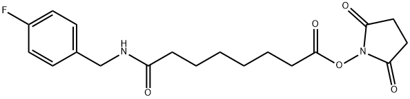 N-succinimidyl 8-((4'-fluorobenzyl)amino)suberate Struktur