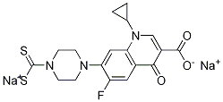 3-Quinolinecarboxylic acid, 1-cyclopropyl-7-[4-(dithiocarboxy)-1-piperazinyl]-6-fluoro-1,4-dihydro-4-oxo-, disodiuM salt (9CI) Struktur