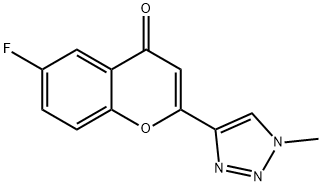 4H-1-Benzopyran-4-one, 6-fluoro-2-(1-methyl-1H-1,2,3-triazol-4-yl)- Struktur