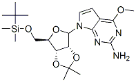 2-Amino-4-methoxyl-7-(2,3-O-isopropylidene-5-O-tert-butyldimethylsilyl--D-ribofuranosyl)pyrrolo[2,3-d]pyrimidine Struktur