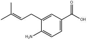 Benzoic acid, 4-amino-3-(3-methyl-2-butenyl)- (9CI) Struktur