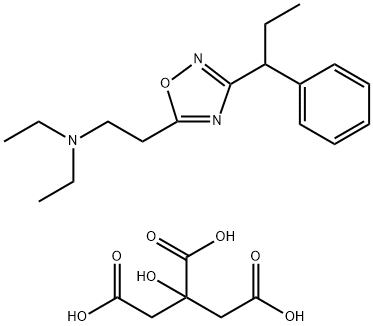 5-[2-(diethylammonio)ethyl]-3-(1-phenylpropyl)-1,2,4-oxadiazolediylium citrate Struktur