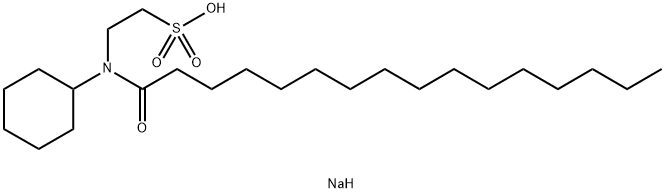 sodium2-[cyclohexyl(1-oxohexadecyl)amino]ethanesulphonate Struktur