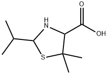 2-isopropyl-5,5-dimethylthiazolidine-4-carboxylic acid Struktur