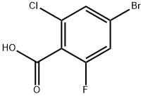 4-BROMO-2-FLUORO-6-CHLOROBENZOIC ACID Struktur