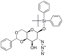 TERT-BUTYLDIPHENYLSILYL-2-AZIDO-4,6-O-BENZYLIDENE-2-DEOXY-BETA-D-GALACTOPYRANOSIDE Struktur