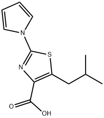 5-Isobutyl-2-(1H-pyrrol-1-yl)-1,3-thiazole-4-carboxylic acid Struktur