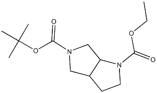 Pyrrolo[3,4-b]pyrrole-1,5-dicarboxylic acid, hexahydro-, 5-(1,1-diMethylethyl) 1-ethyl ester Struktur