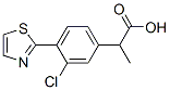 3-Chloro-α-methyl-4-(2-thiazolyl)benzeneacetic acid Struktur