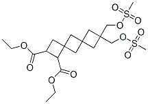 diethyl 8,8-bis(mesyloxymethyl)dispiro(3.1.3.1)decane-2,3-dicarboxylate Struktur