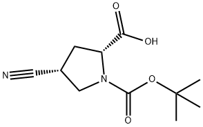 (2R,4R)-1-(tert-butoxycarbonyl)-4-cyanopyrrolidine-2-carboxylic acid Struktur