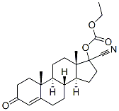 17-ethoxycarbonyloxy-3-oxoandrost-4-ene-17-carbonitrile Struktur