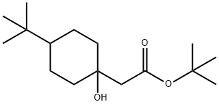 Cyclohexaneacetic acid, 4-tert-butyl-1-hydroxy-, tert-butyl ester Struktur