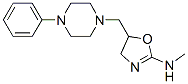 N-Methyl-5-[(4-phenyl-1-piperazinyl)methyl]-4,5-dihydro-1,3-oxazol-2-a mine Struktur