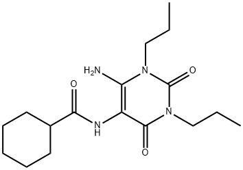 Cyclohexanecarboxamide,  N-(6-amino-1,2,3,4-tetrahydro-2,4-dioxo-1,3-dipropyl-5-pyrimidinyl)- Struktur