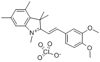 2-(2-(3,4-DIMETHOXYPHENYL)ETHENYL)-1,3,3,4,6-PENTAMETHYL-3H-INDOLIUM PERCHLORATE Struktur