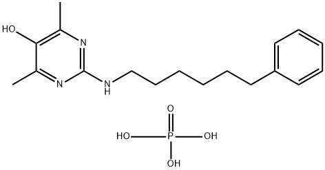 4,6-dimethyl-2-(6-phenylhexylamino)pyrimidin-5-ol Struktur