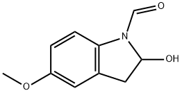 2-Hydroxy-5-methoxy-1-indolinecarbaldehyde Struktur