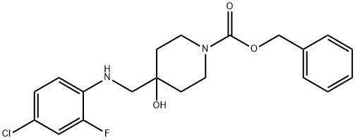 Benzyl 4-{[(4-chloro-2-fluorophenyl)amino]methyl}-4-hydroxypiperidine-1-carboxylate Struktur