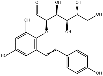 2,3,5,4'-tetrahydroxystilbene 2-O-glucopyranoside Struktur