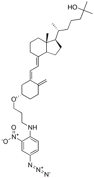 25-hydroxyvitamin D3 3'-(N-(4-azido-2-nitrophenyl)amino)propyl ether Struktur