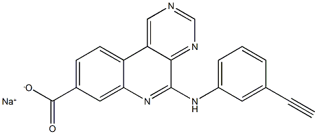 Sodium 5-(3-ethynylphenylamino)pyrimido[4,5-c]quinoline-8-carboxylate Struktur