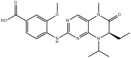 (R)-4-(7-Ethyl-8-isopropyl-5-Methyl-6-oxo-5,6,7,8-tetrahydro-pteridin-2-ylaMino)-3-Methoxy-benzoic acid Struktur