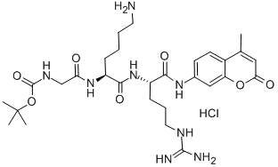 N-T-BOC-GLY-LYS-ARG 7-AMIDO-4-METHYLCOUMARIN HYDROCHLORIDE Struktur